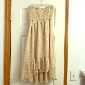 Cream high/low dress